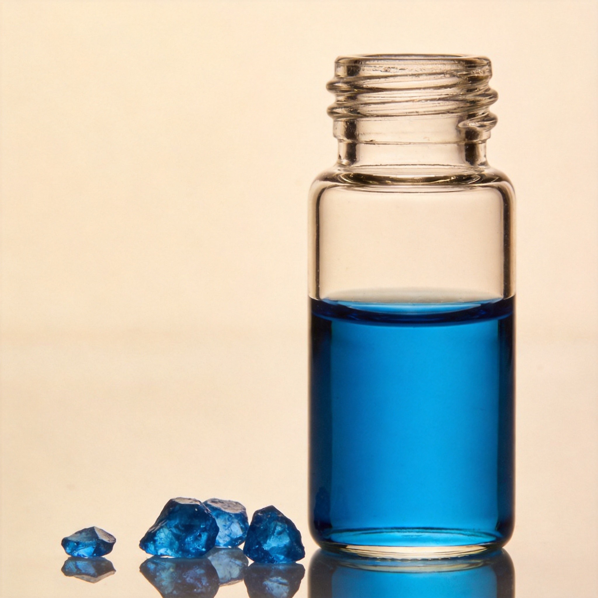 Vial of blue GHK-Cu copper peptide solution